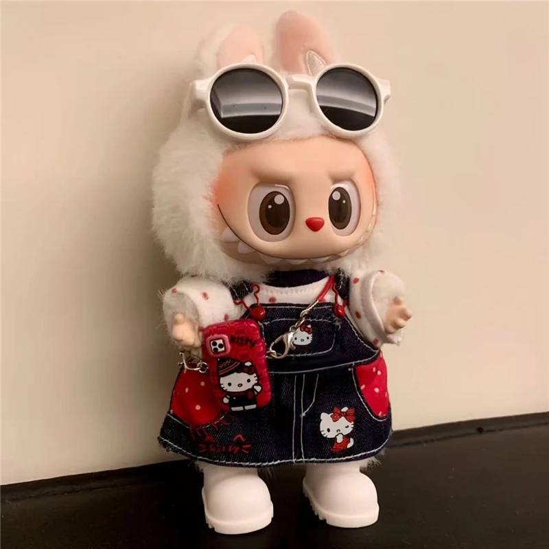 15 17cm para boneca labubu bol - Belted Shirt Dress avaliação e preço