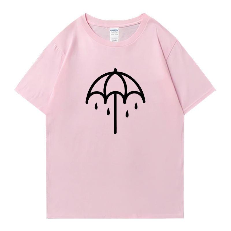 Camiseta Casual Solta de Algod - Women'S Fashion Umbrella avaliação e preço