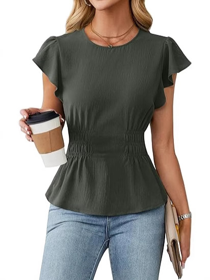 Blusa Feminina com Babados e M - Women'S Fashion Tops avaliação e preço