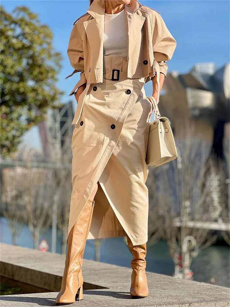 Wmstar 2 peças conjuntos femin - Belted Shirt Dress avaliação e preço