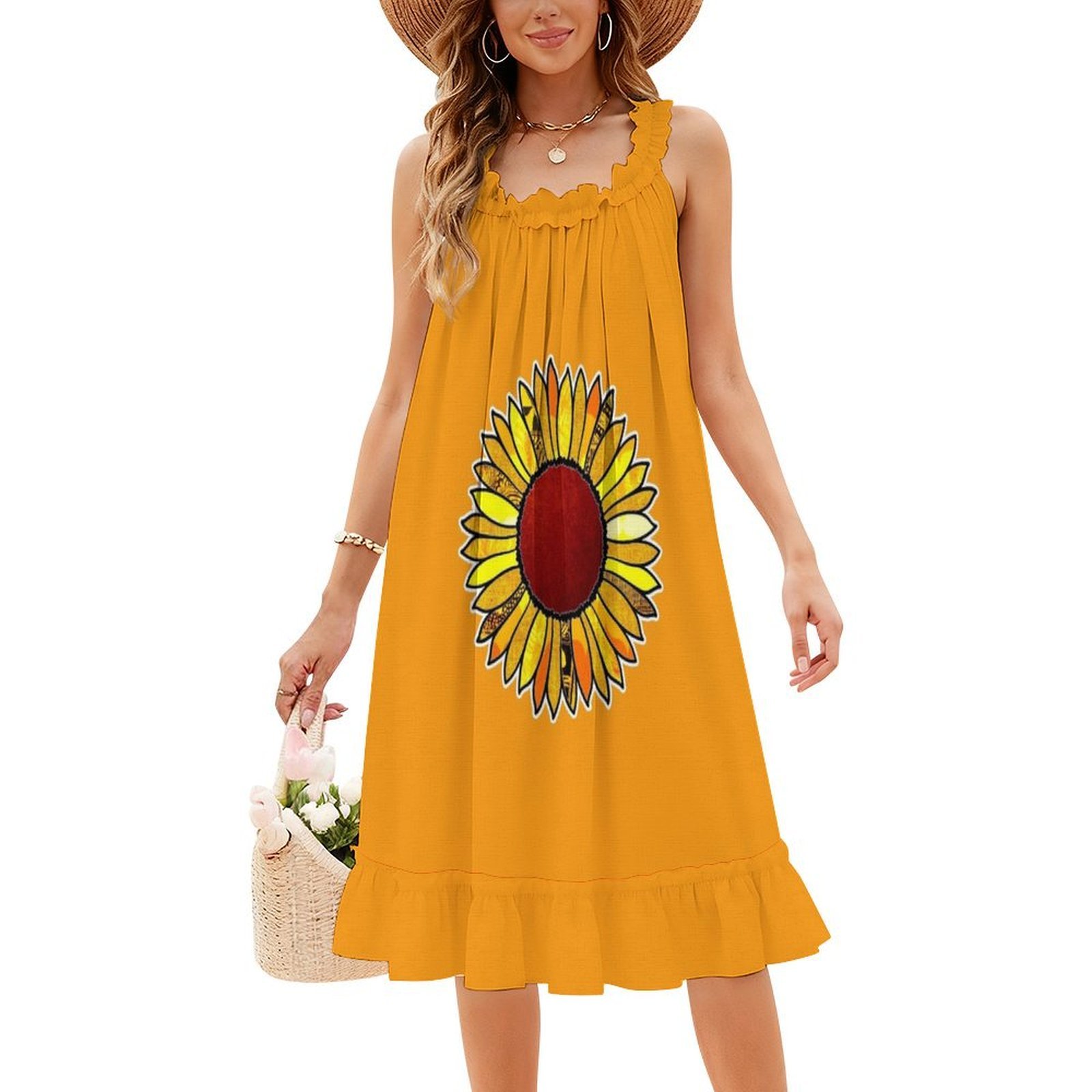 Retro girassol boho chique ves - Women Fashion Gown avaliação e preço