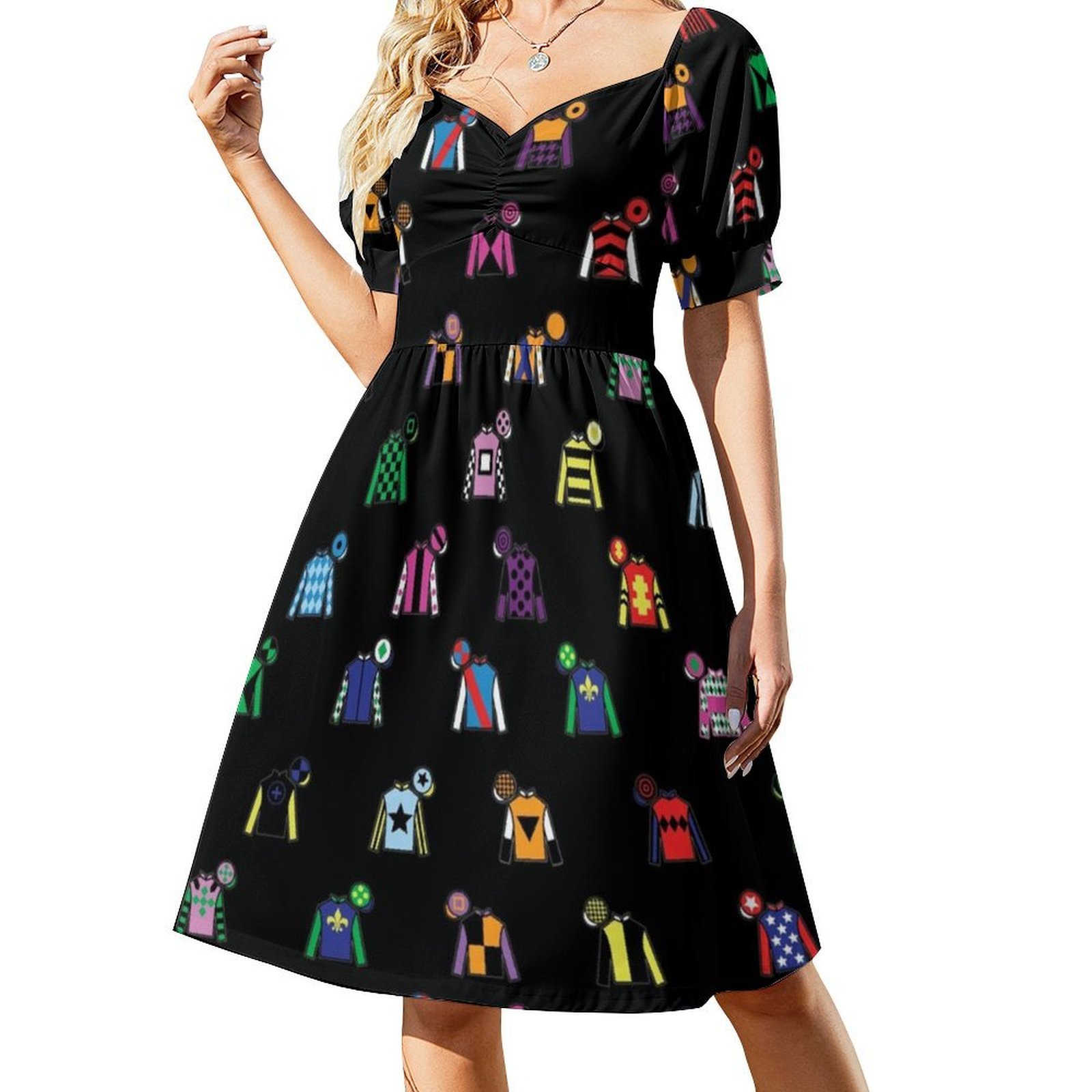 Corrida de cavalos jockey seda - Women Fashion Gown avaliação e preço