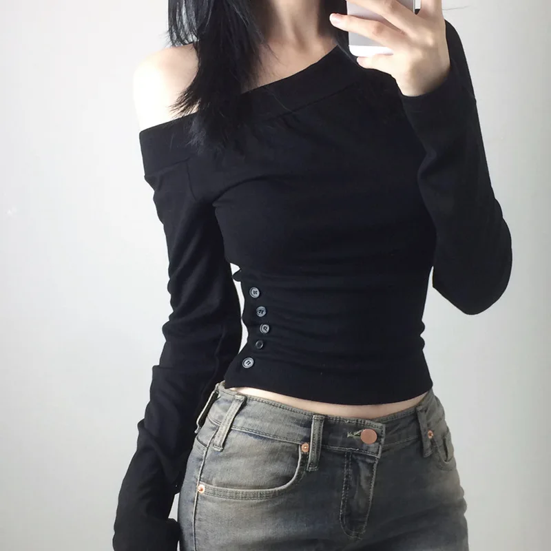 Camiseta Vintage Y2K com Botõe - Women'S Fashion Tops avaliação e preço