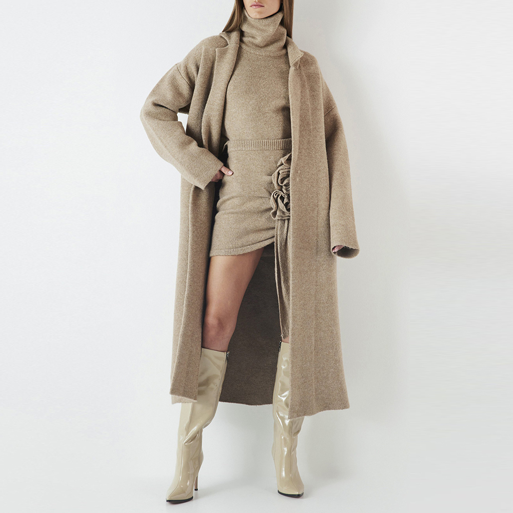 TWOTWINSTYLE conjunto de três  - Women'S Fashion Long Coat avaliação e preço