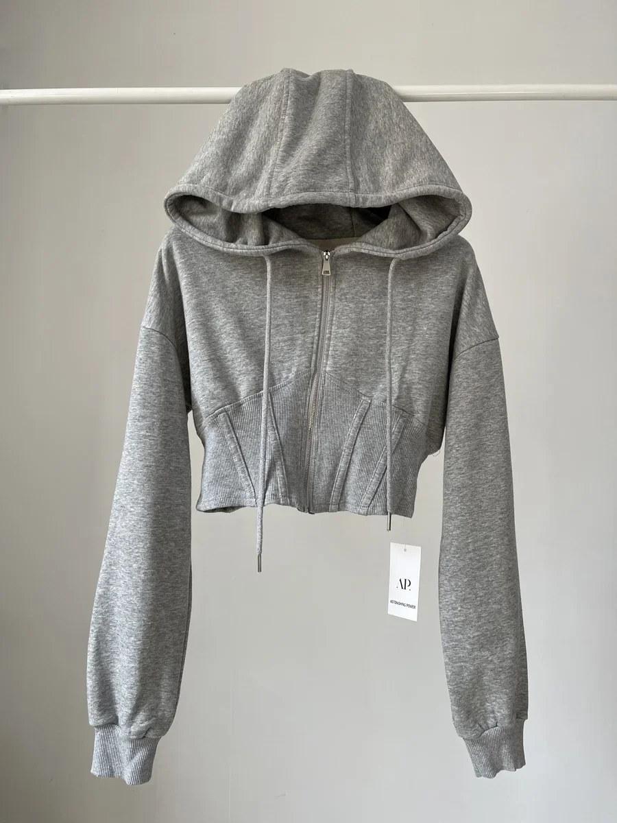 Tops de corte para mulheres, c - Women'S Fashion Zip Up Hoodies avaliação e preço