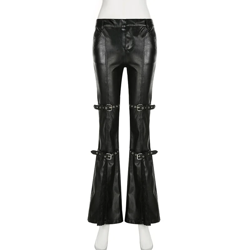 Calça feminina de couro PU, fi - Women'S Fashion Trousers avaliação e preço