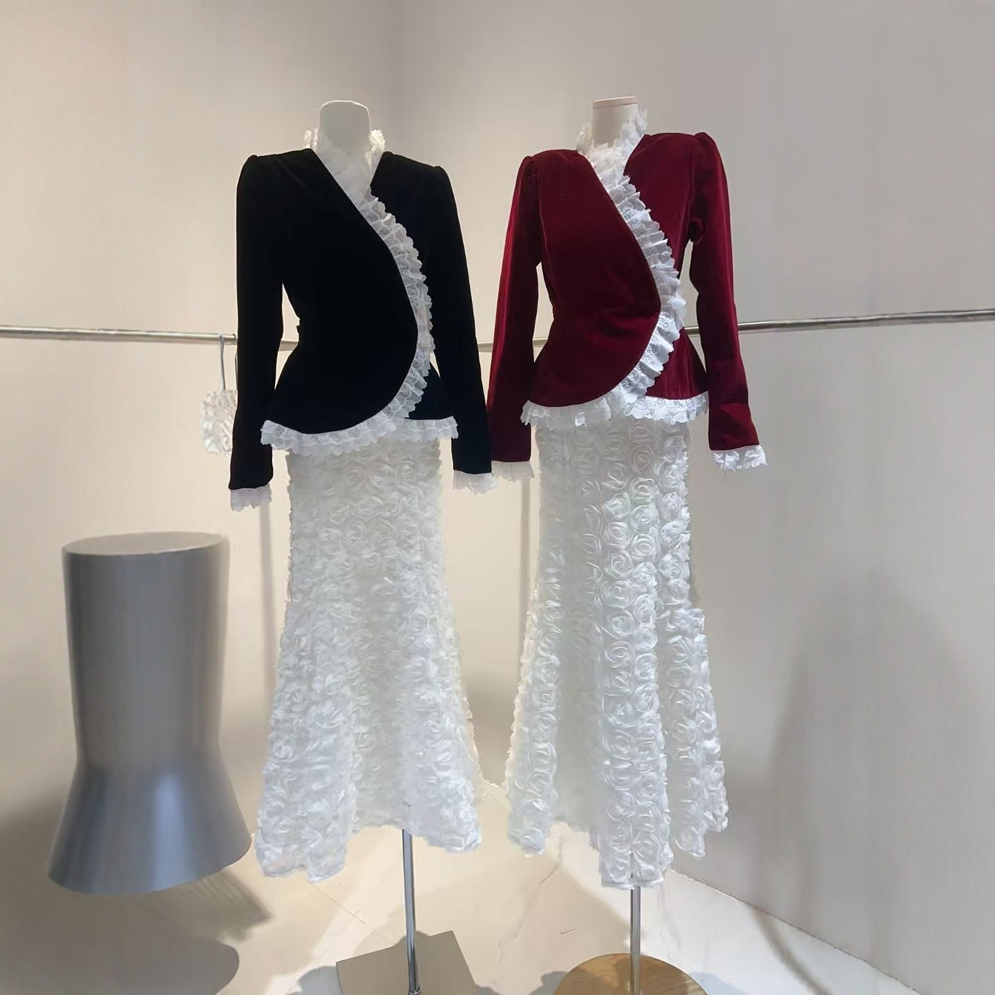 Conjunto de Saia e Casaco Femi - Women'S Fashion Long Coat avaliação e preço